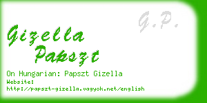 gizella papszt business card